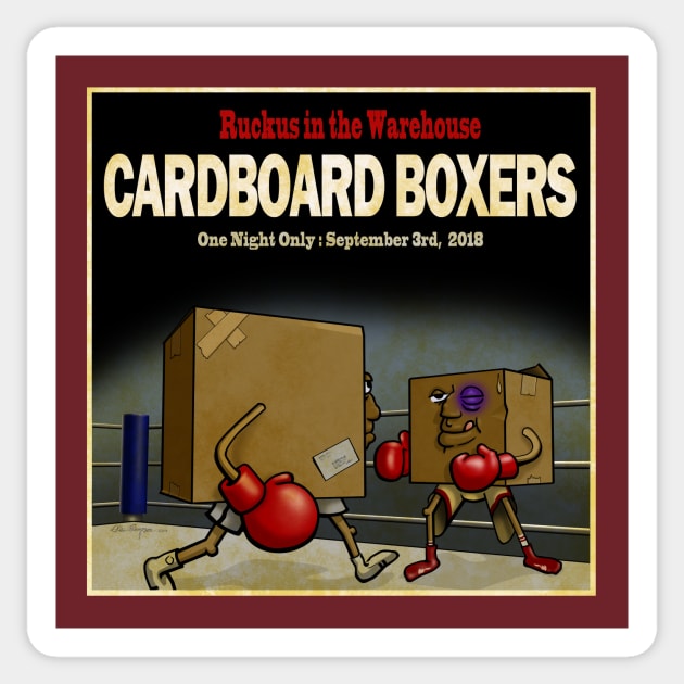 Cardboard Boxers Sticker by Smiling_Tater_Design